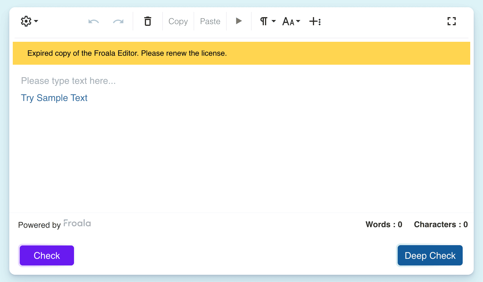 Sentence checkup screenshot