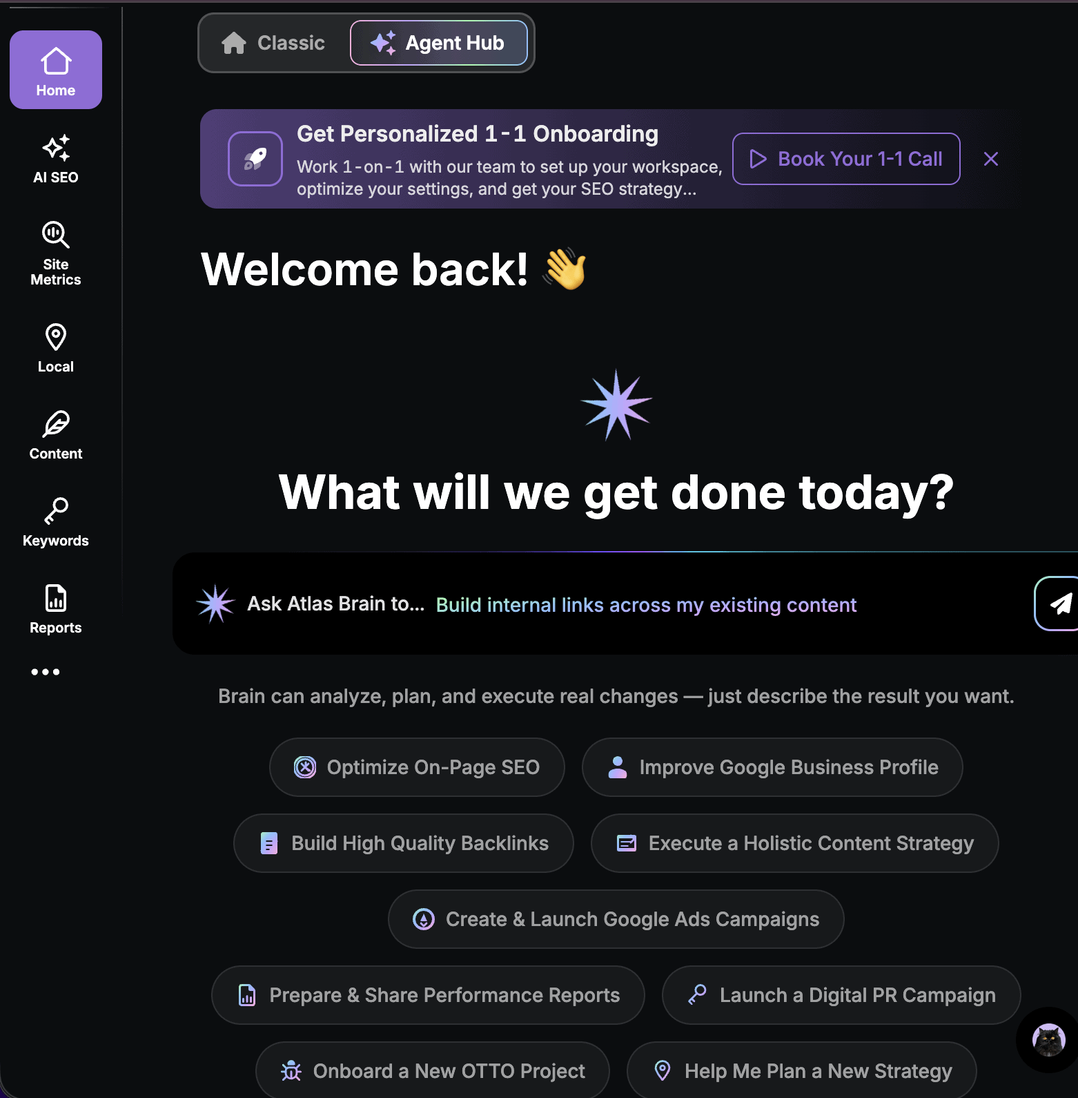 Search Atlas and ConvergeHub revenue workflow dashboard