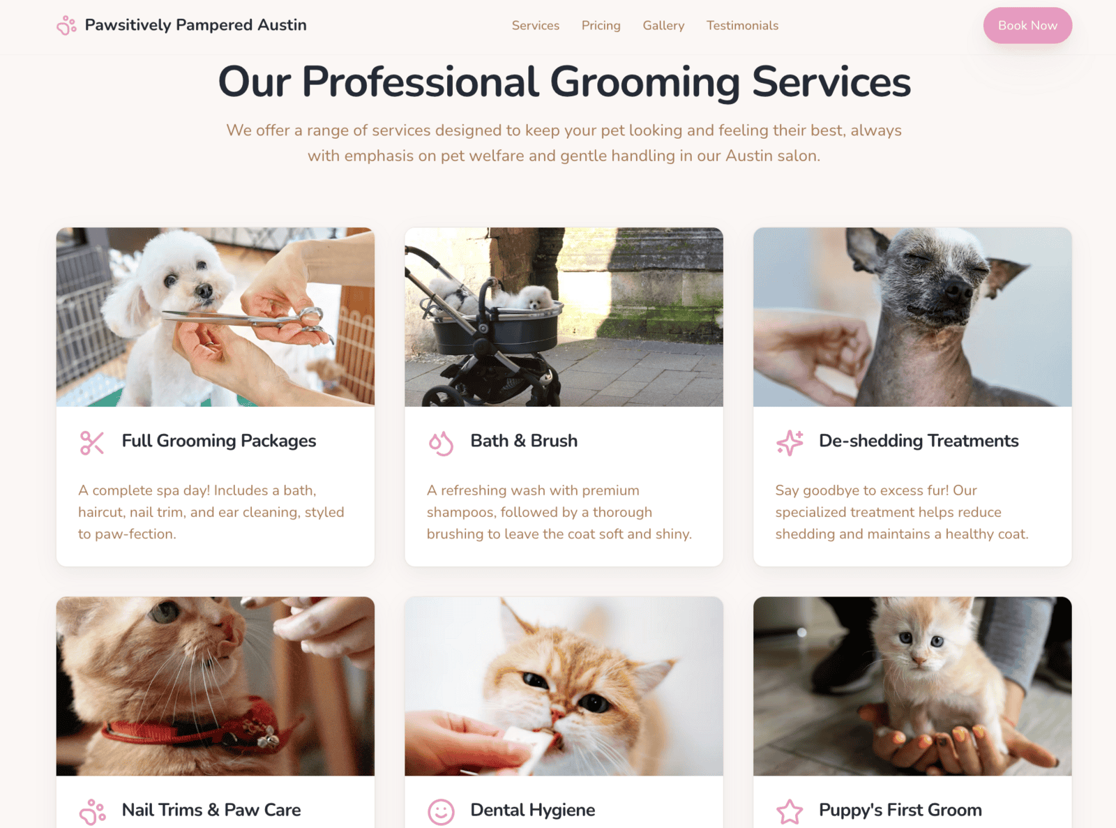 Local business landing page built with Website Studio