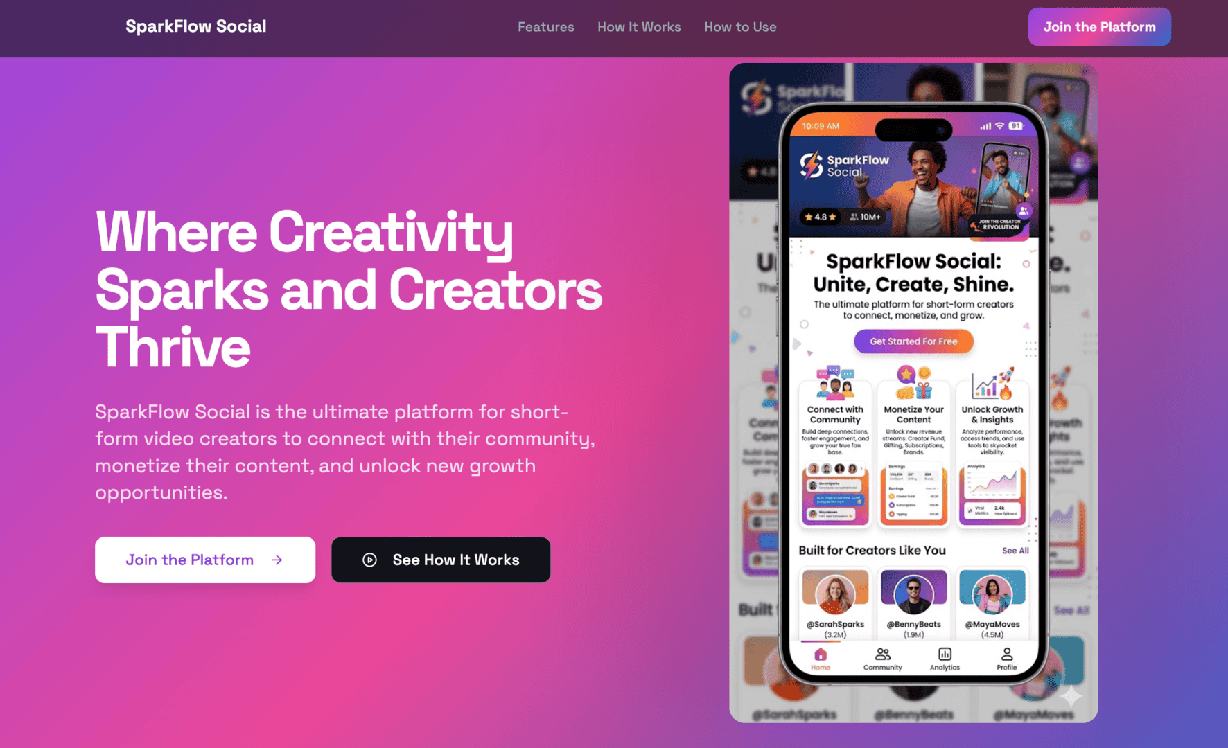 SaaS product landing page built with Website Studio
