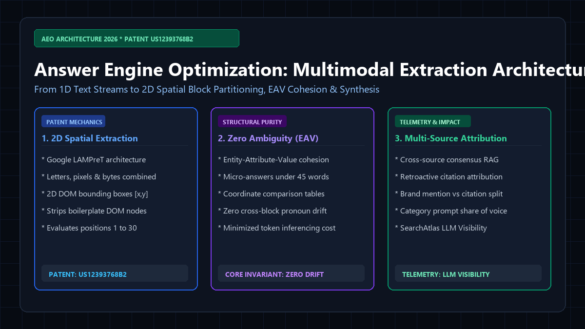 Answer Engine Optimization (AEO) multimodal layout-aware retrieval architecture diagram