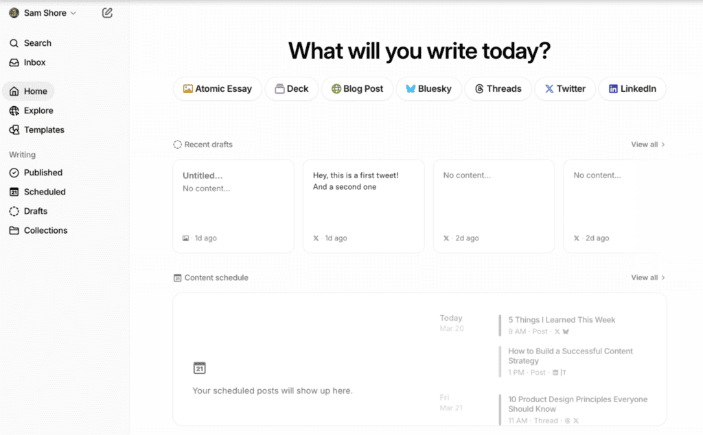 Type share screenshot