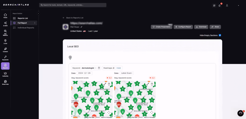 local SEO heatmaps reporting