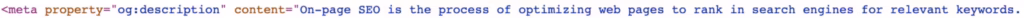 screenshot of an og:description tag in HTML