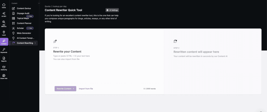 Search atlas screenshot
