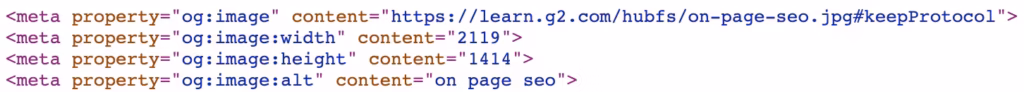 screenshot of og:image tags