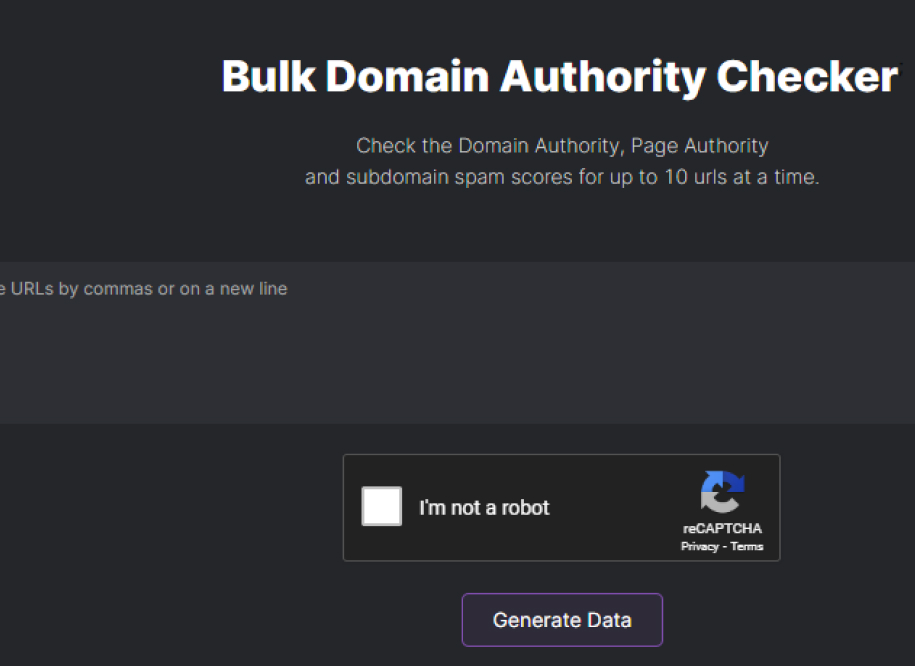 Domain Authority checker