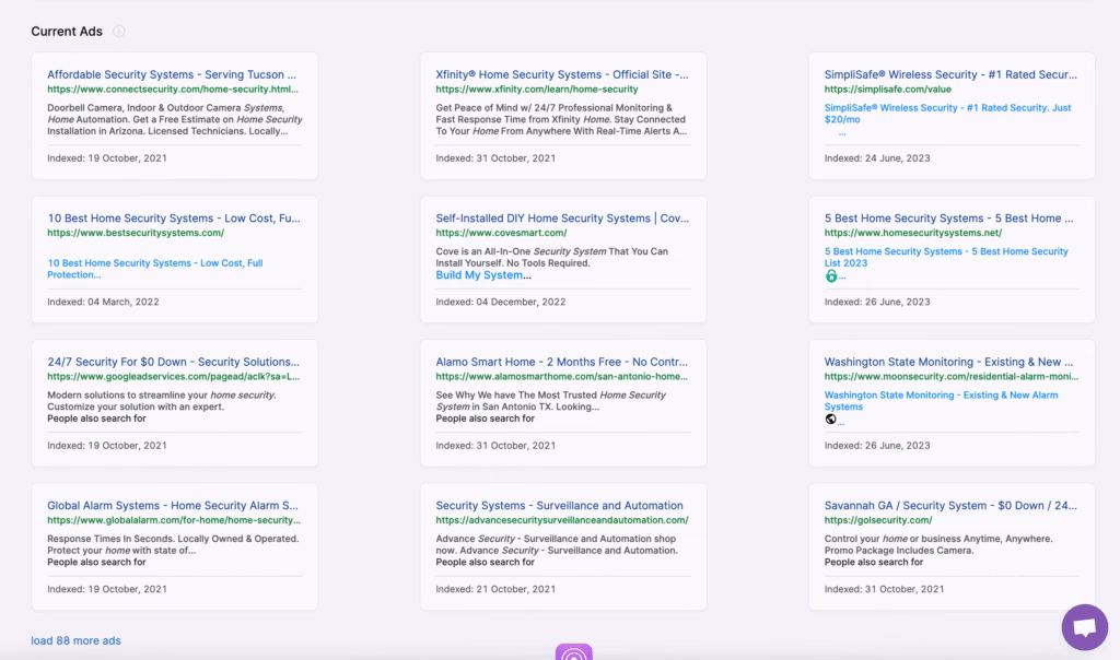 Sample search ads that include search ad copy