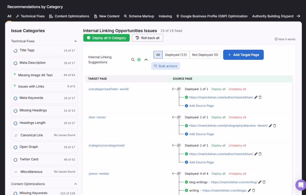With OTTO you get recommended NLP schema markups and you can easily deploy them across your site from the OTTO dashboard.
