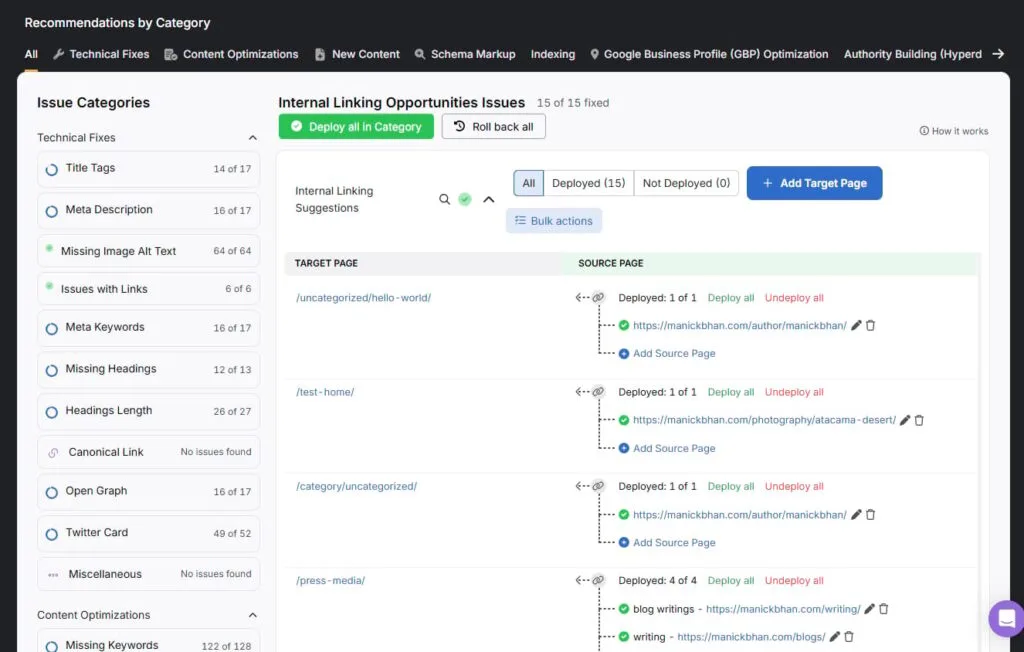 With OTTO you get recommended NLP schema markups and you can easily deploy them across your site from the OTTO dashboard.