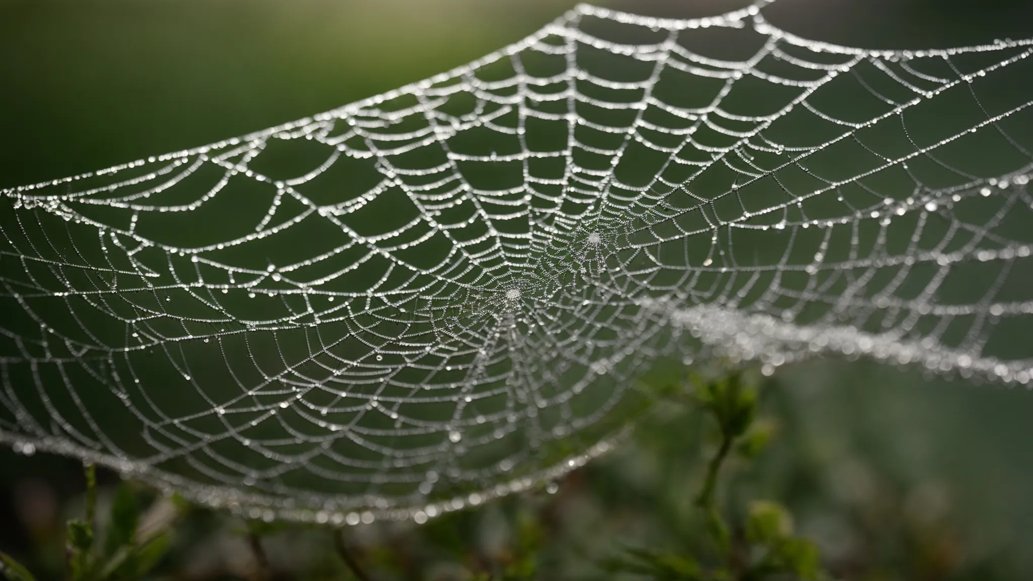 a spider web glistening with morning dew symbolizes a well-structured internal linking system.
