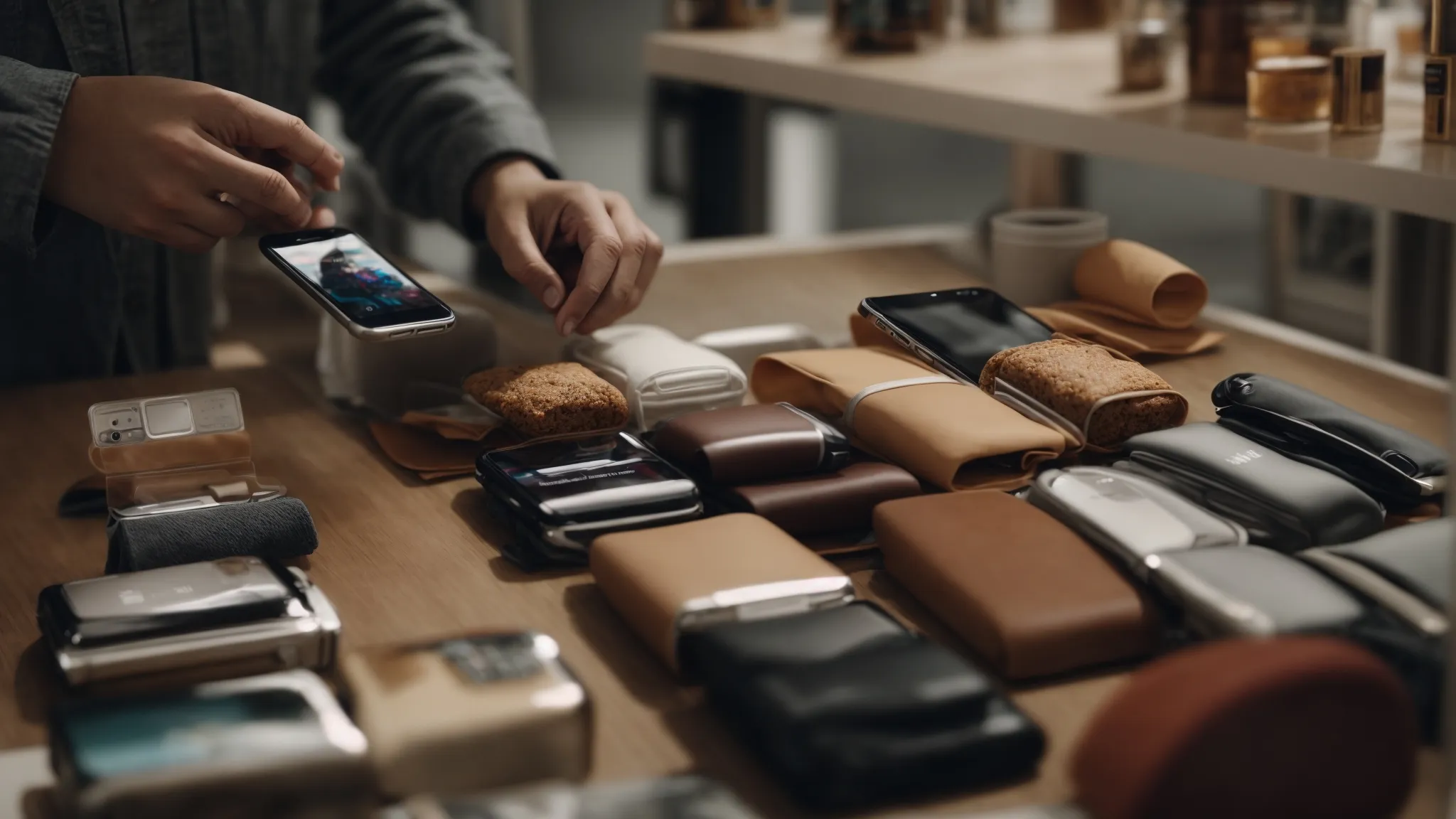 a shopper scrolls through a curated selection of products on a smartphone screen.