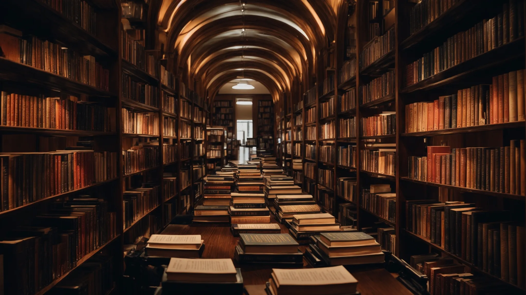 a library of books symbolizing the vast amounts of data analyzed by nlp.