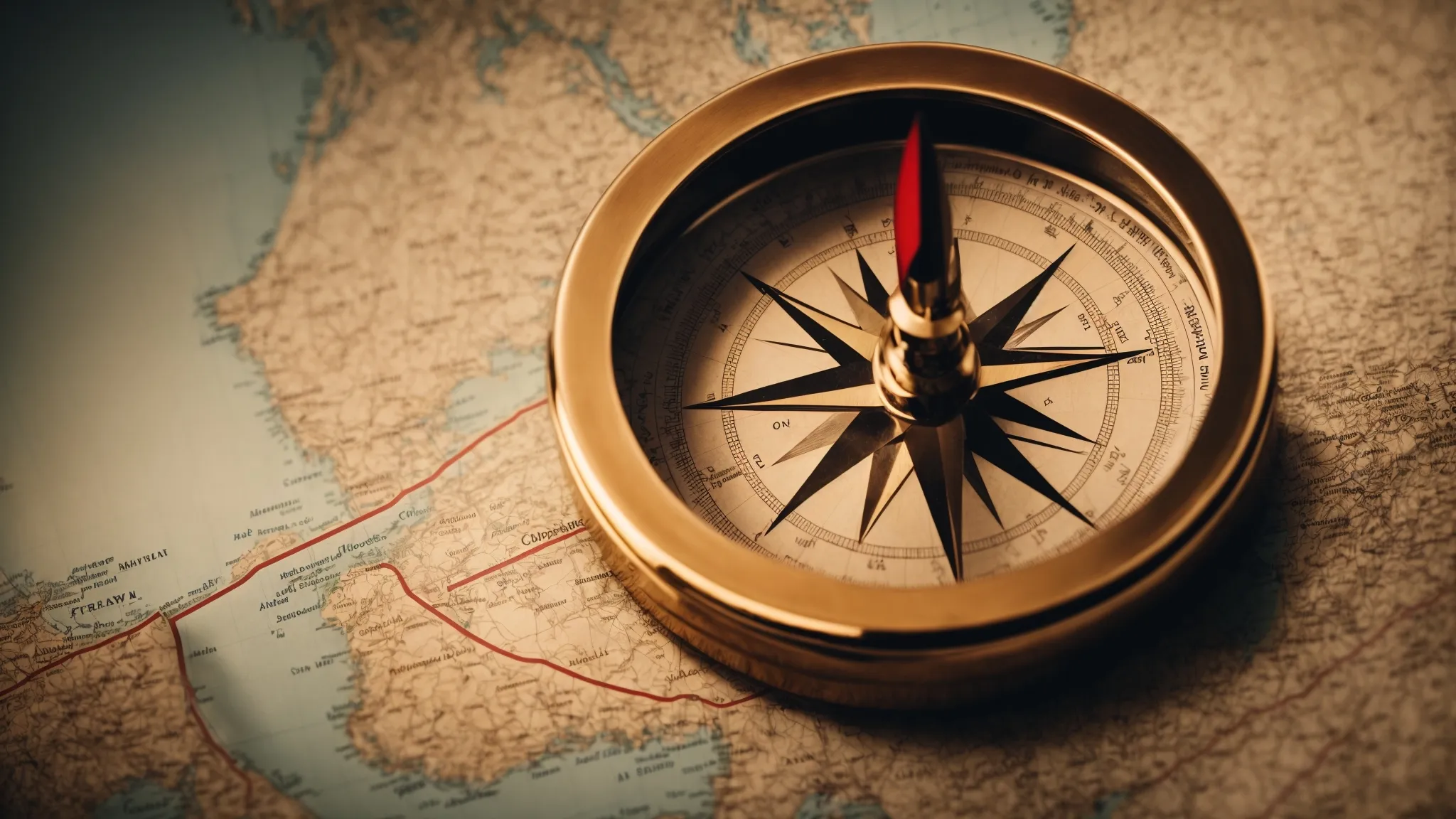 a compass on a map, symbolizing strategic direction and brand navigation.