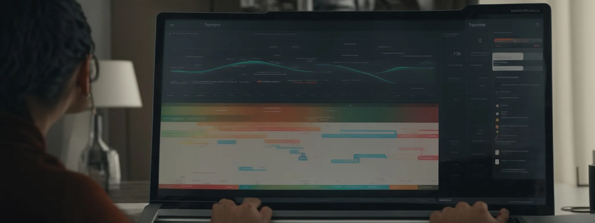 a meticulous planner marks a digital funnel on a touchscreen, symbolizing targeted content strategy stages.
