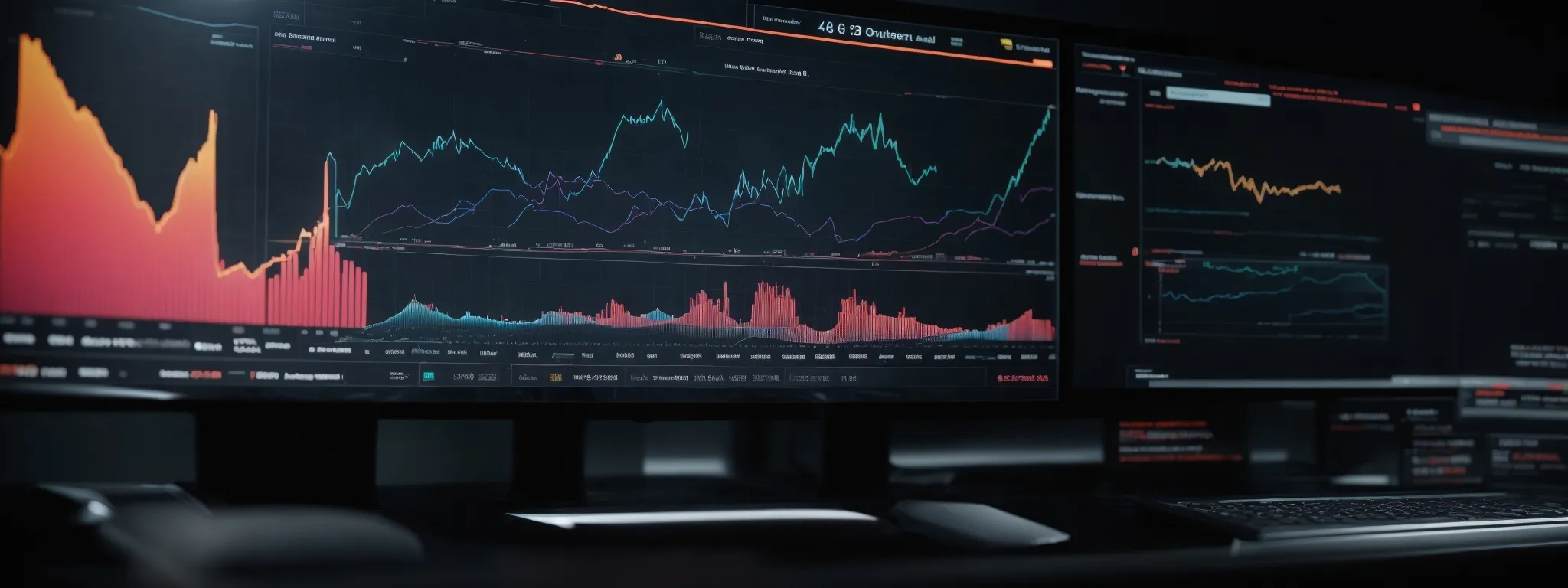 a computer screen displaying graphs and charts on a digital marketing dashboard, reflecting real-time performance analytics.