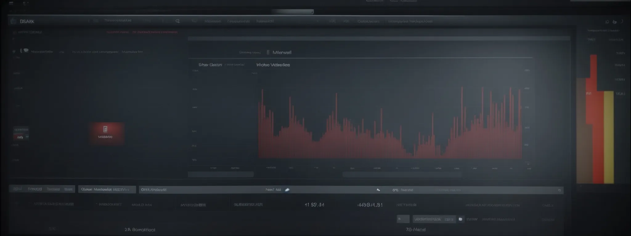 a computer screen displaying graphs of trending keywords alongside a video upload interface.