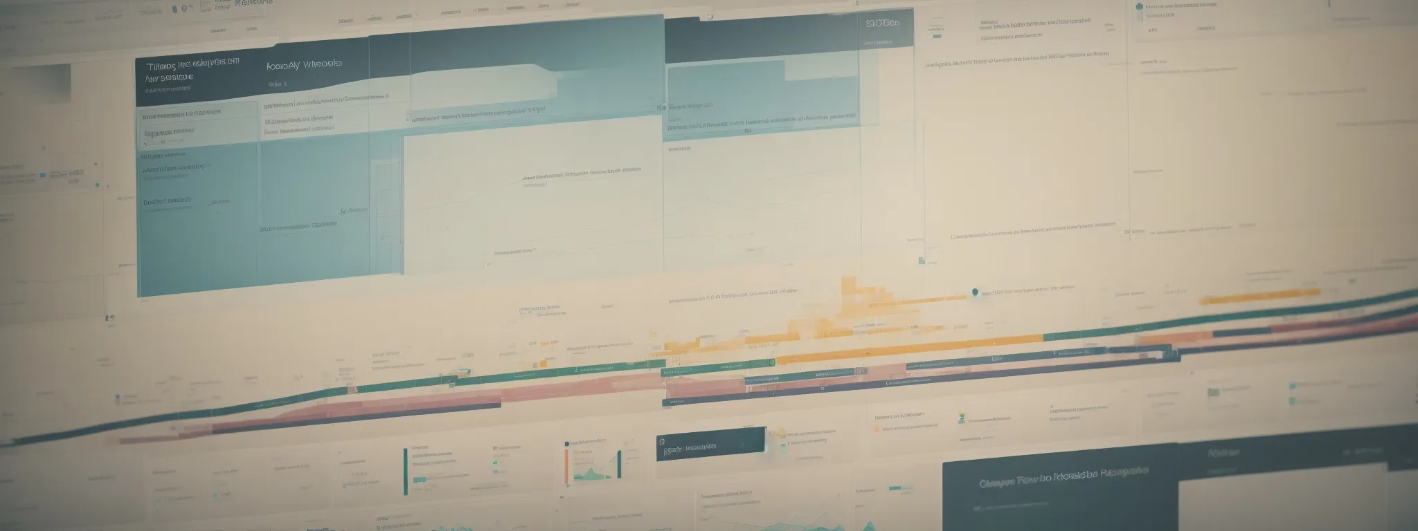 a timeline depicting the progress of keyword research tools from simple charts to complex interface dashboards displaying real-time seo analytics.