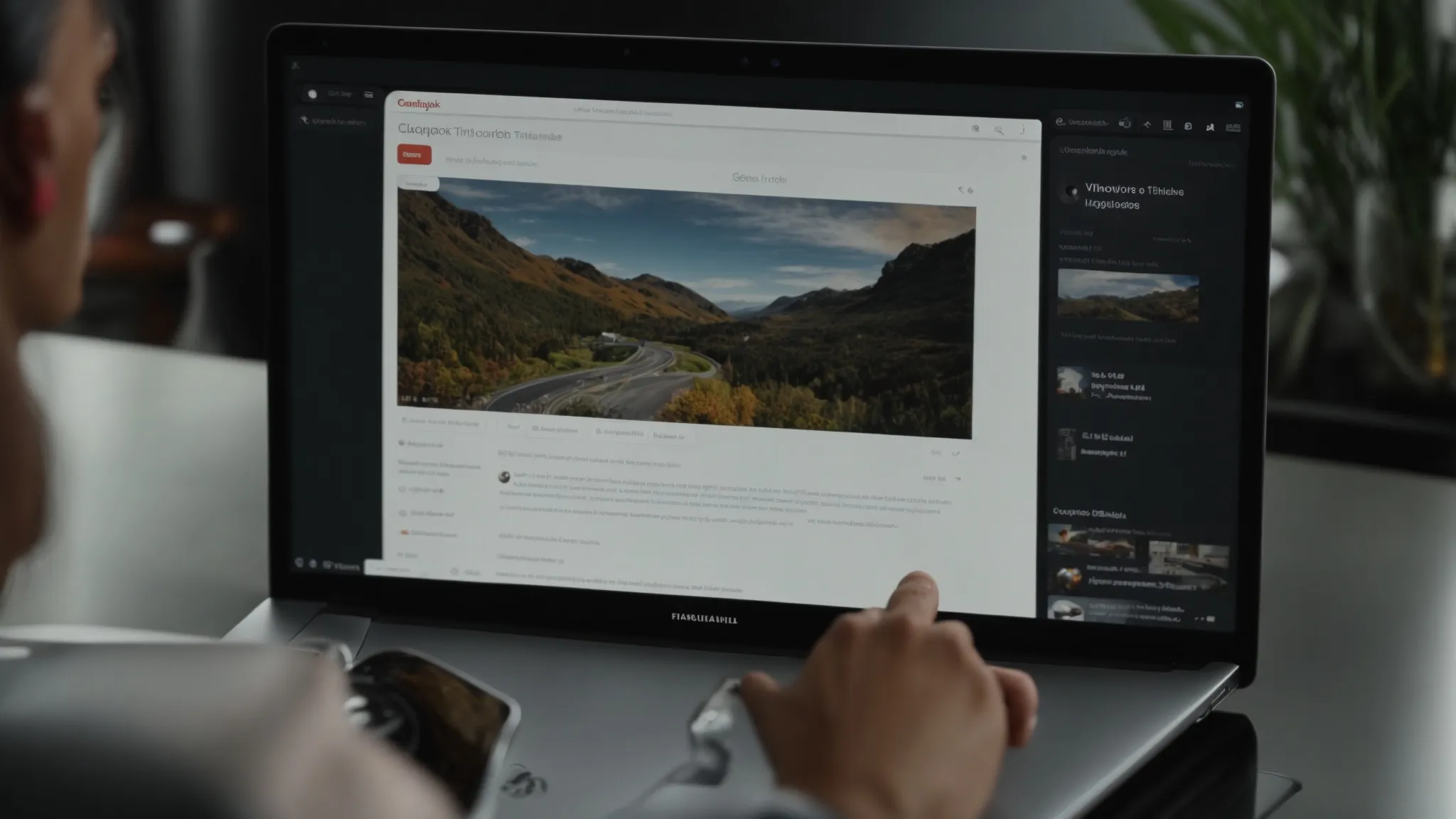 a person clicks on a compelling youtube tutorial video showcasing the use of searchatlas's keyword research tools on a computer screen.