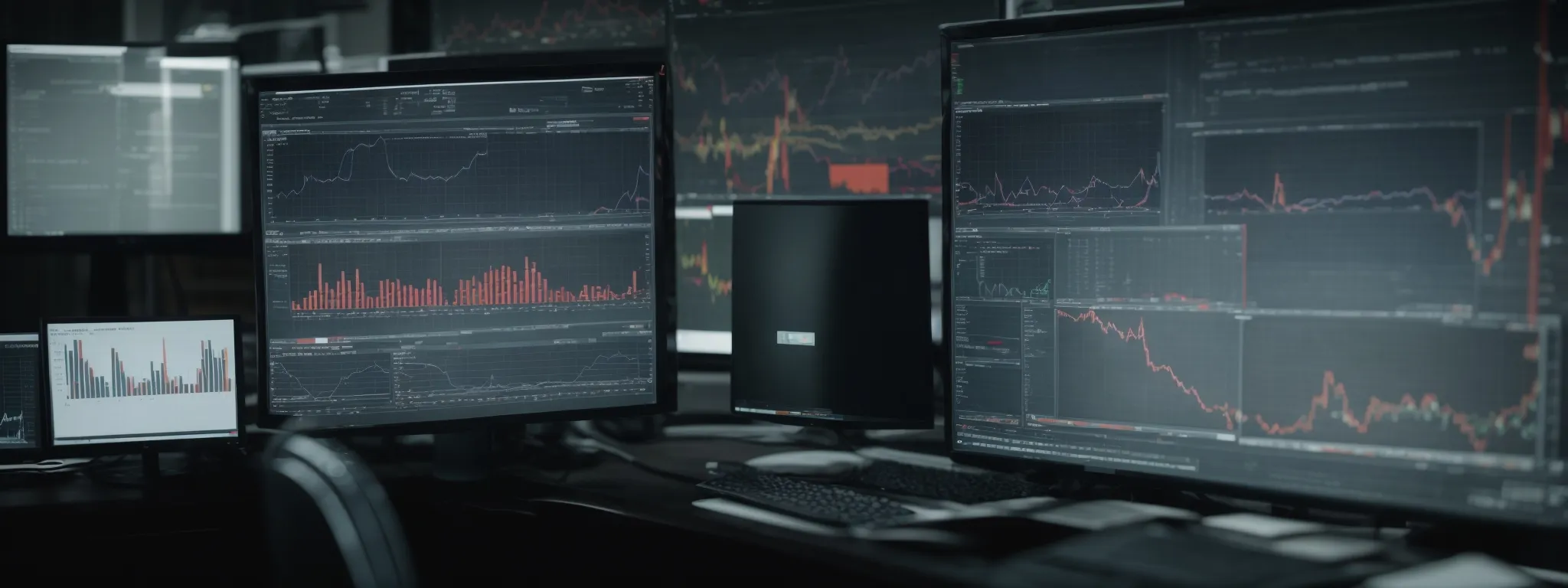 a person analyzing graphs and charts on a large monitor displaying website traffic data.