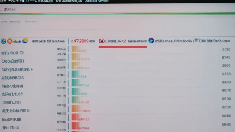 a computer screen displaying colorful graphs and lists of popular search terms related to "seo."