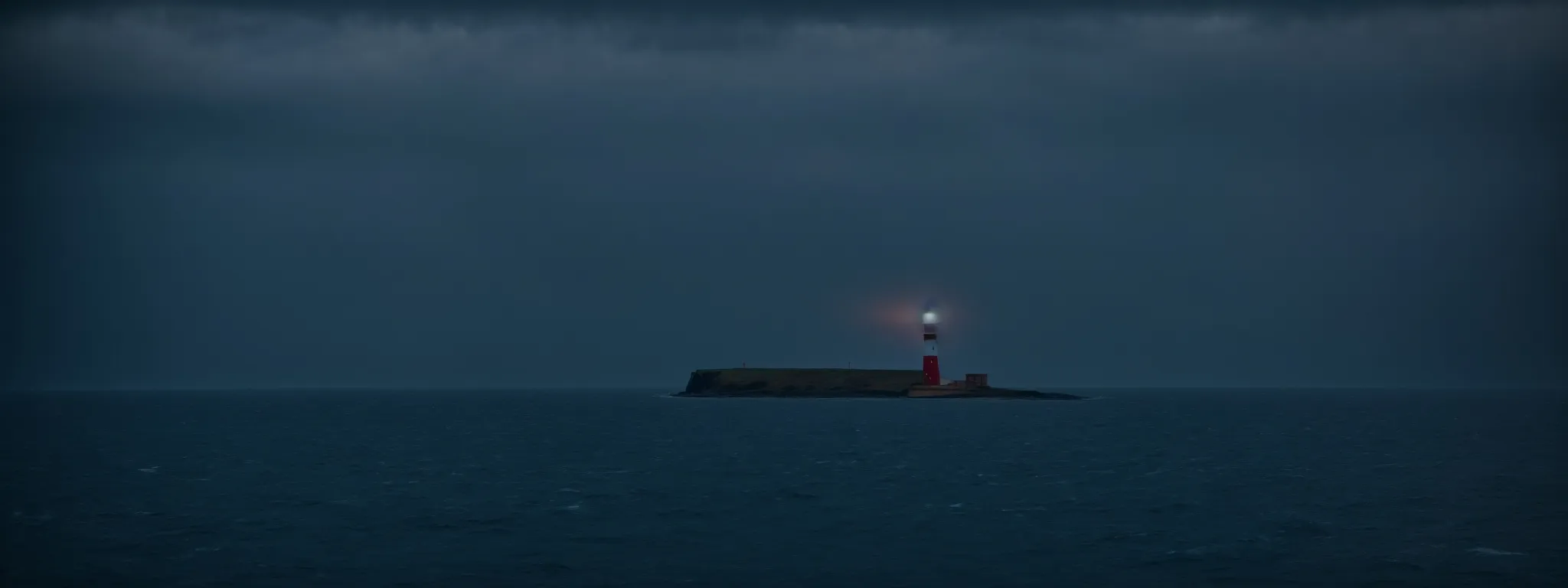 a lighthouse illuminating the darkened sea to guide ships, representing the beacon of guidance searchatlas offers.