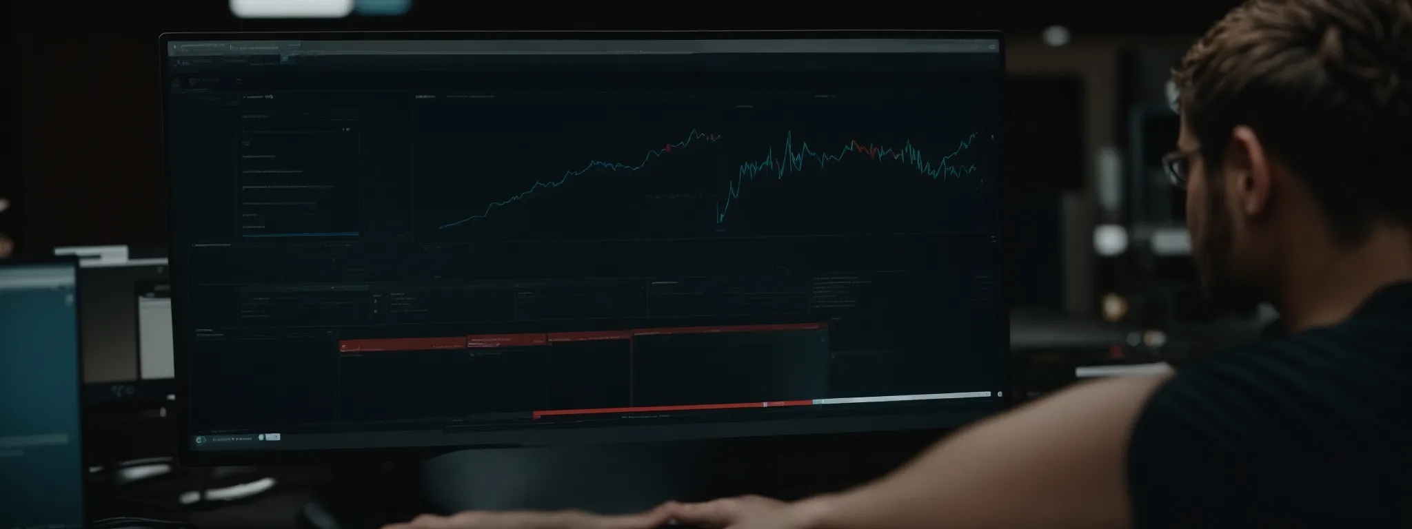 two individuals are comfortably collaborating over a sleek, intuitive dashboard on a computer screen, highlighting the ease of use and superior interface design of searchatlas.