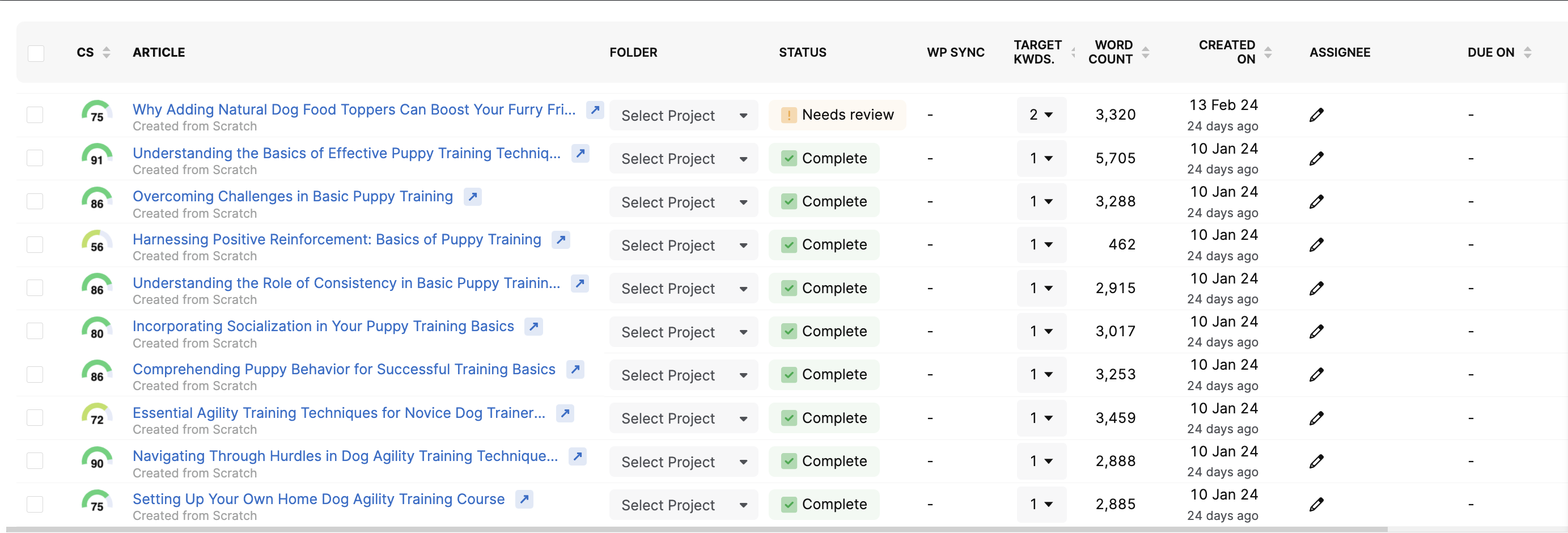 A screenshot of the Google Analytics dashboard showcasing the content plan for SEO.