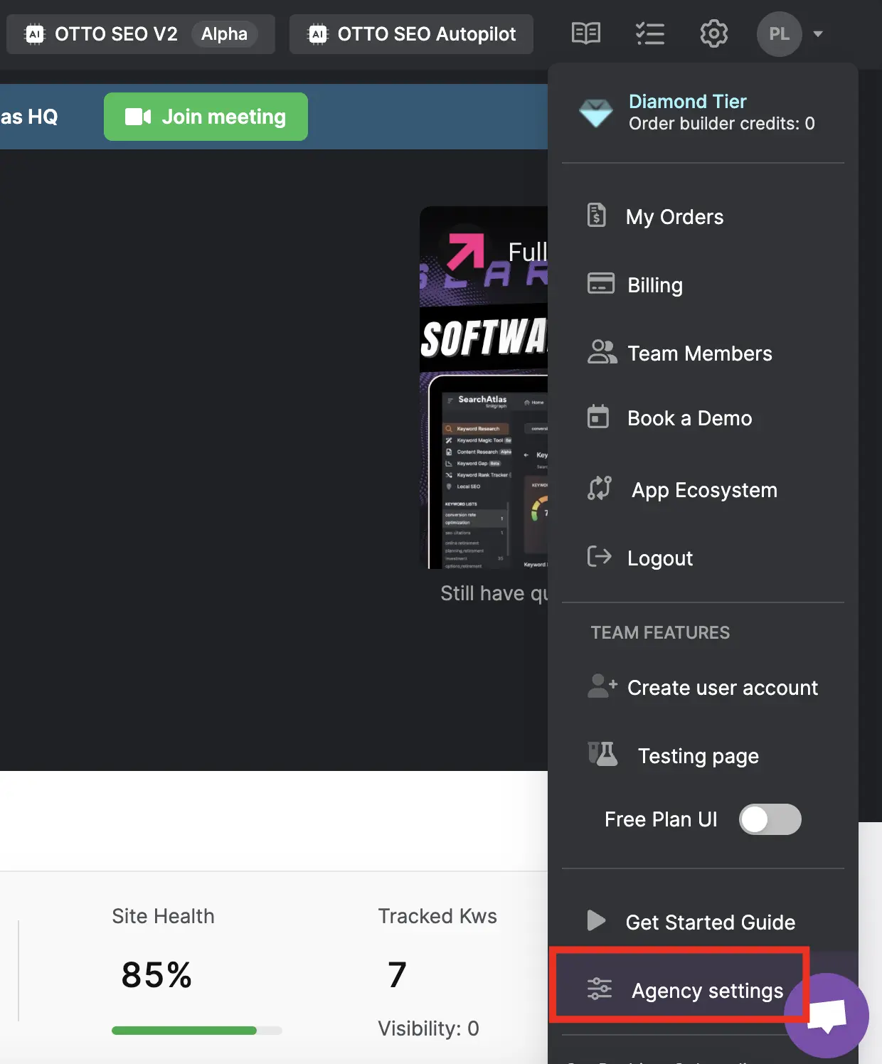 A screenshot of a content plan for SEO analytics interface showing keywords and topics with search counts and dates.