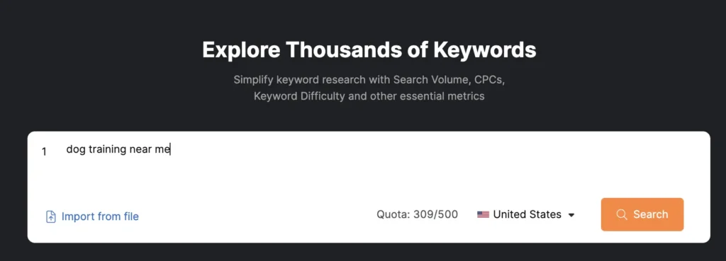 Explore thousands of keywords through keyword research.