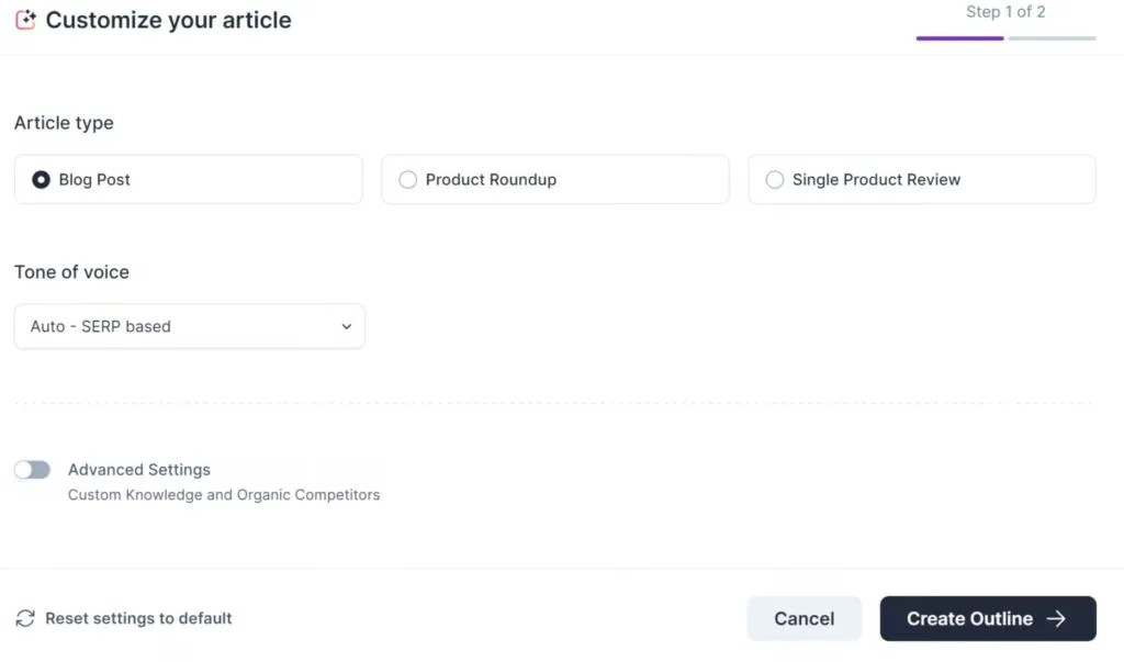 Surfer SEO AI Content Creation Feature