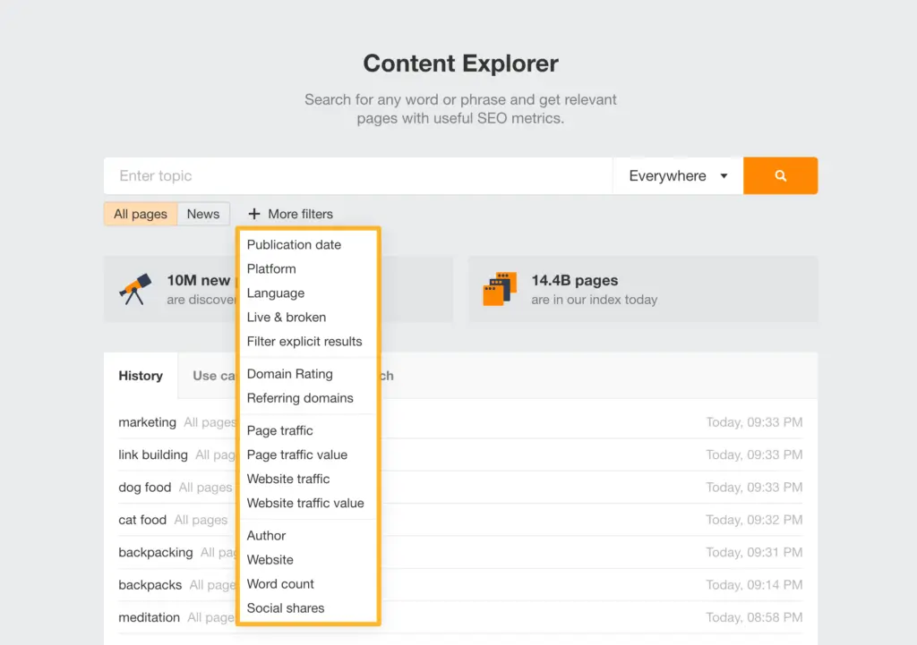 ahrefs content tool