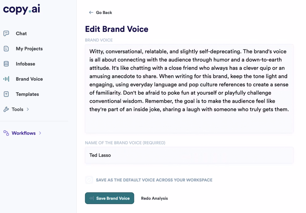 Copy.ai Brand Voice Example