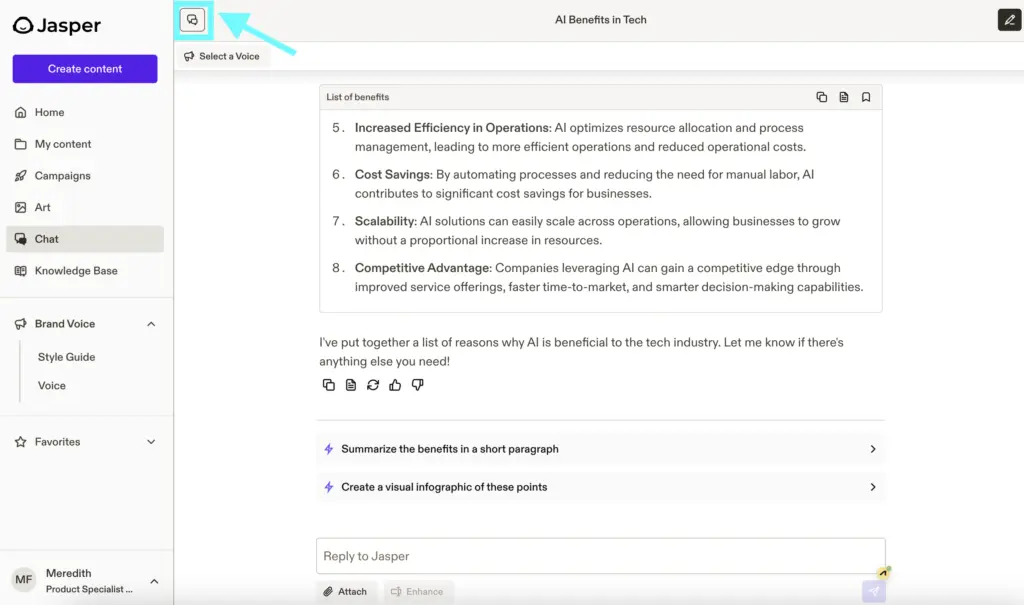 Jasper Content Creator Dashboard