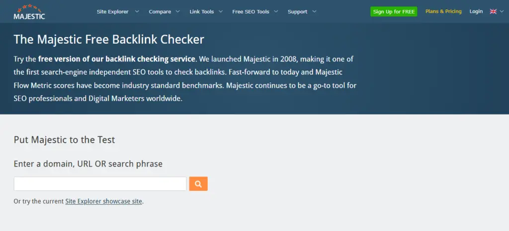 majestic authority backlink checker