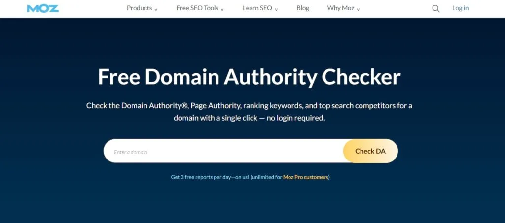 moz domain authority checker