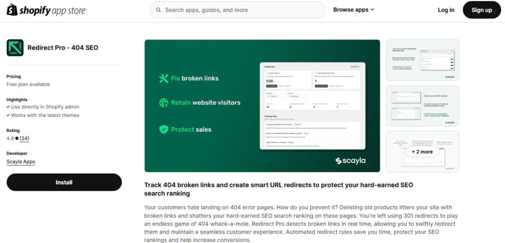 redirect pro shopify