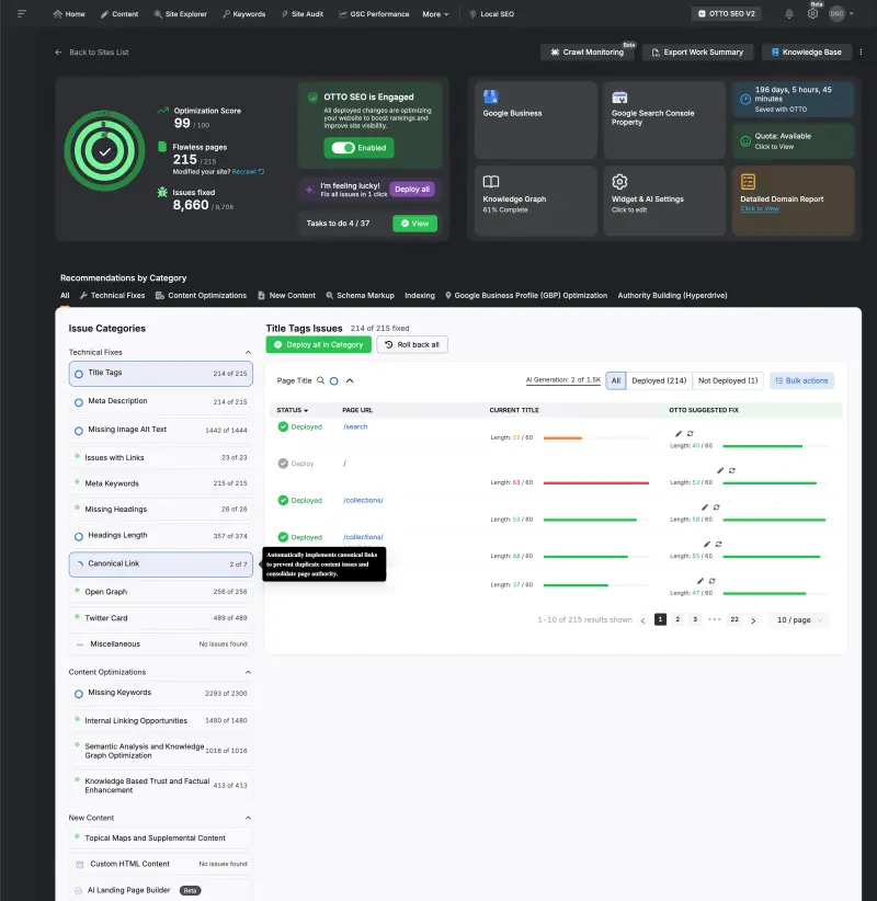 otto seo screenshot