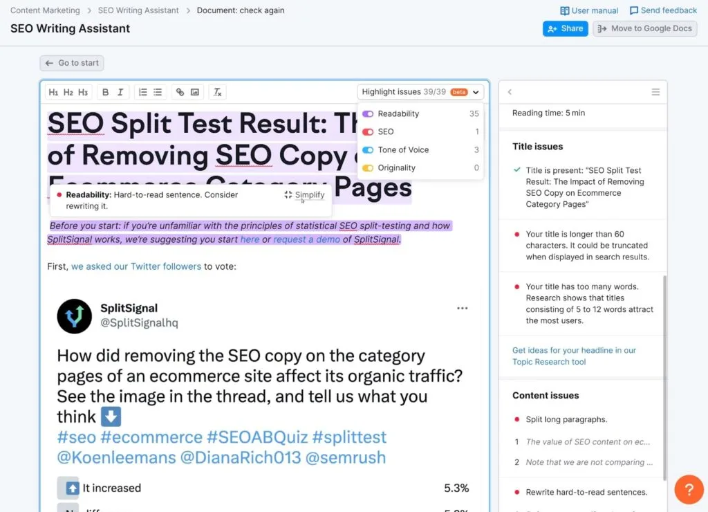 semrush writing assistant
