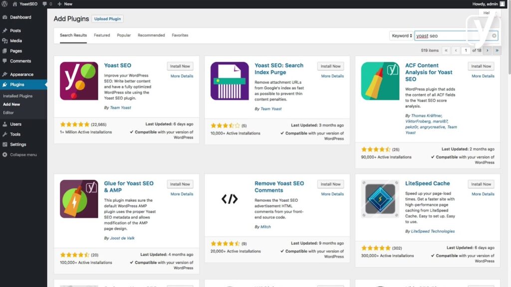 Yoast SEO WP plugin
