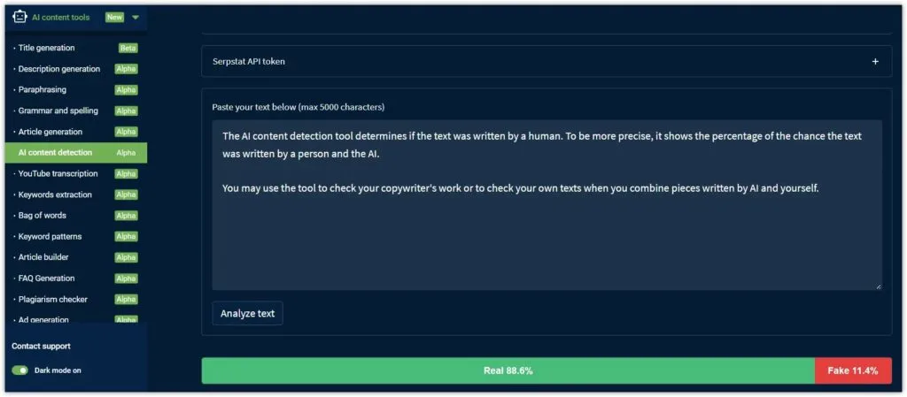 serpstat ai content tools