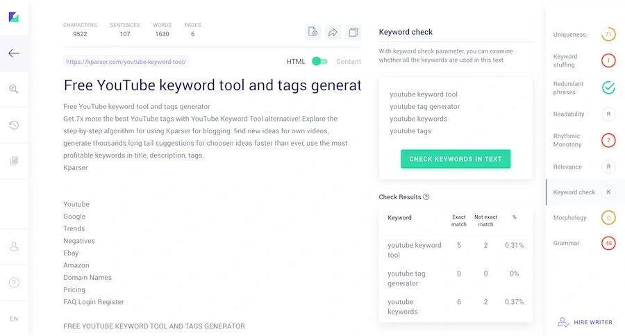 Copywritely Readability Checker