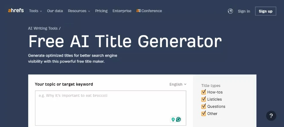 ahrefs title generator