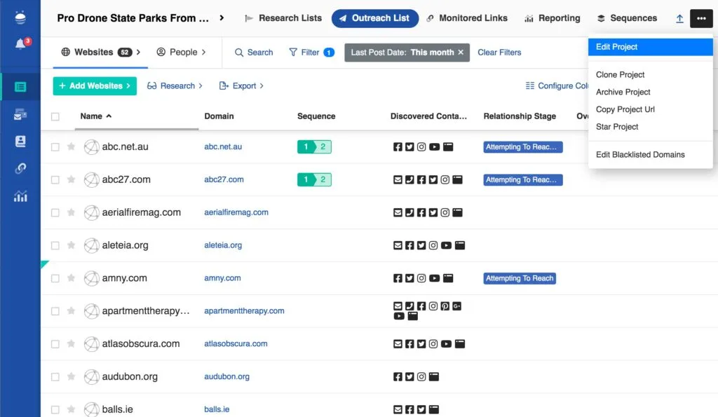 Buzzstream research tool