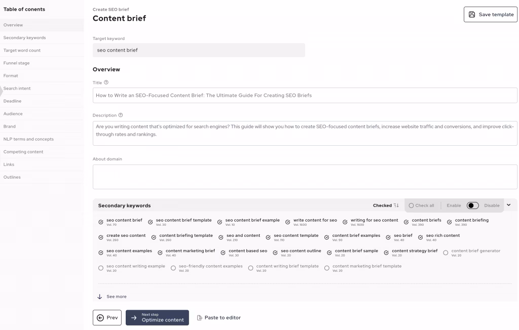 outranking content brief