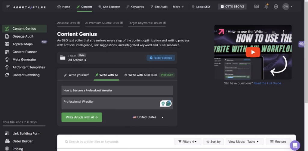 search atlas content brief tool