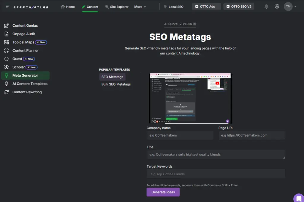 search atlas meta tags generator