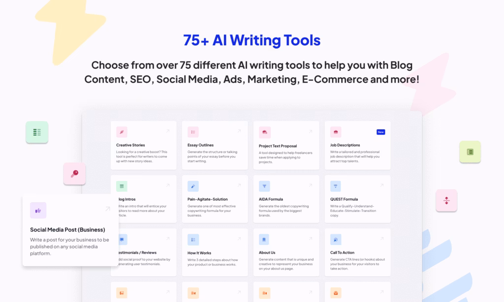 semrush 75+ writing tools