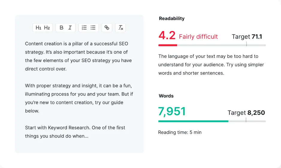 semrush readability checker