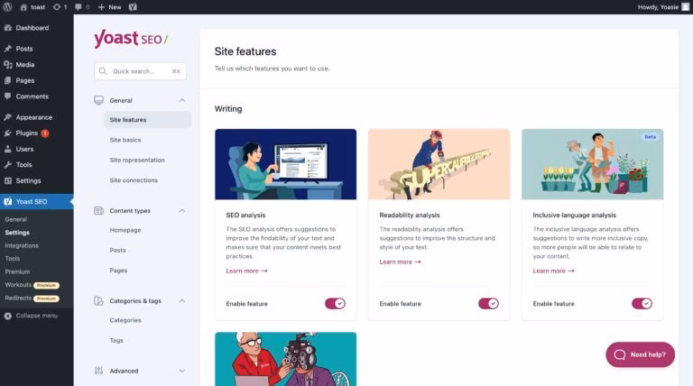 yoast seo dashboard